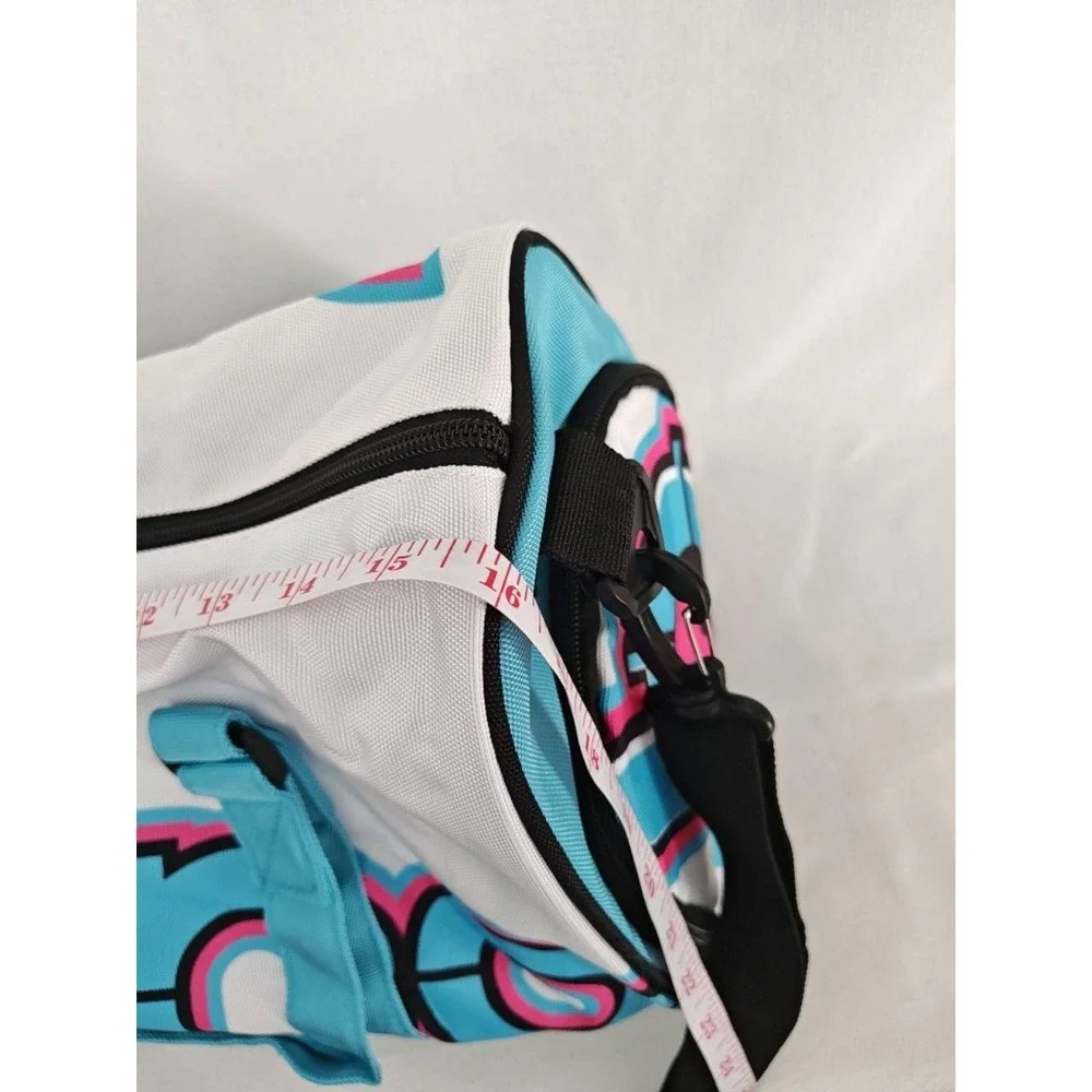 Bang Energy Drink‎ Promo Duffle Bag White Blue Pink Graphic Sporty Travel RARE!